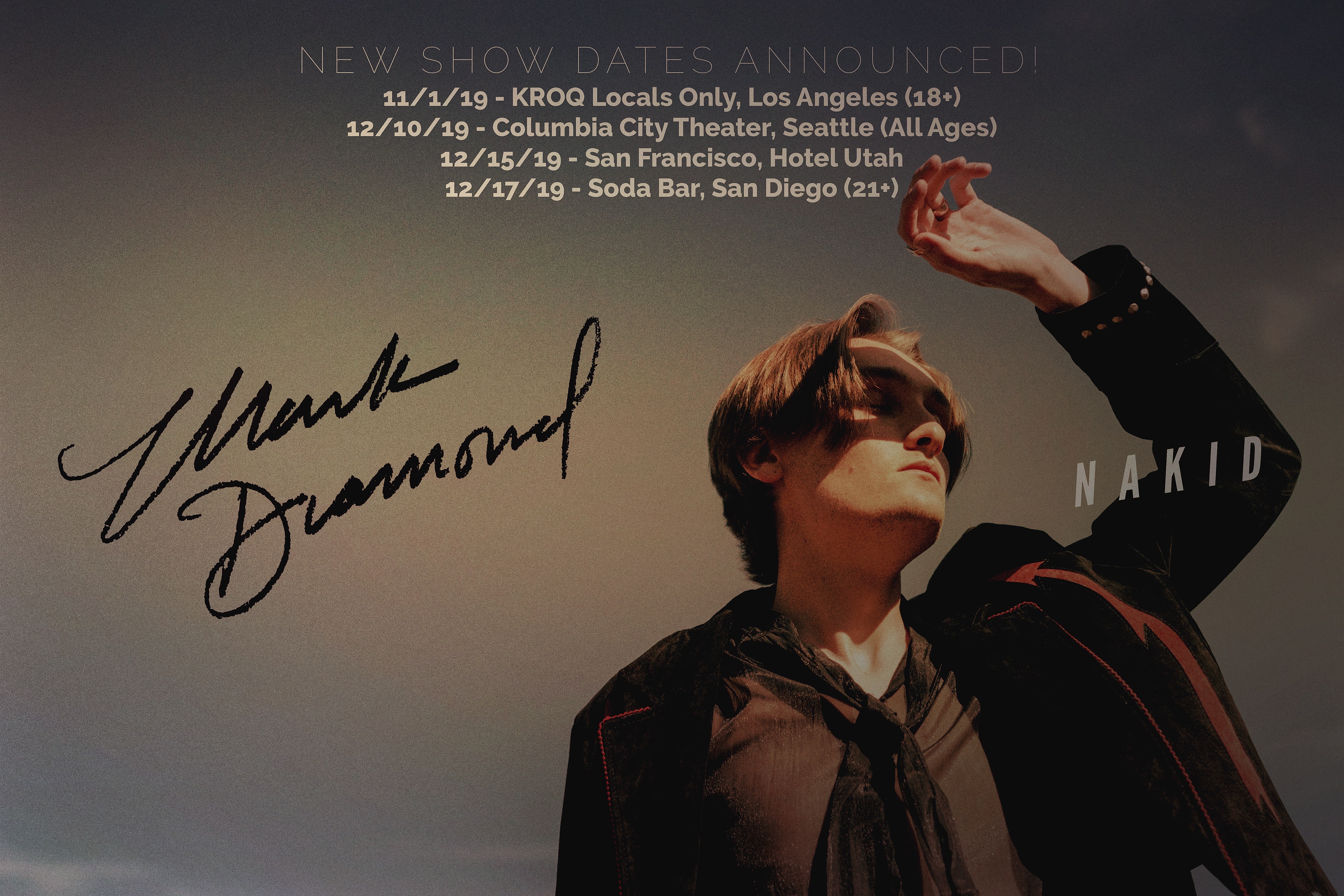 NEW SHOW DATES ANNOUNCEMENT! MARK DIAMOND & NAKID TEAM UP FOR EXCLUSIVE/TOUR DATES THIS FALL! {MUSIC/EVENTS/PARTNERSHIP}