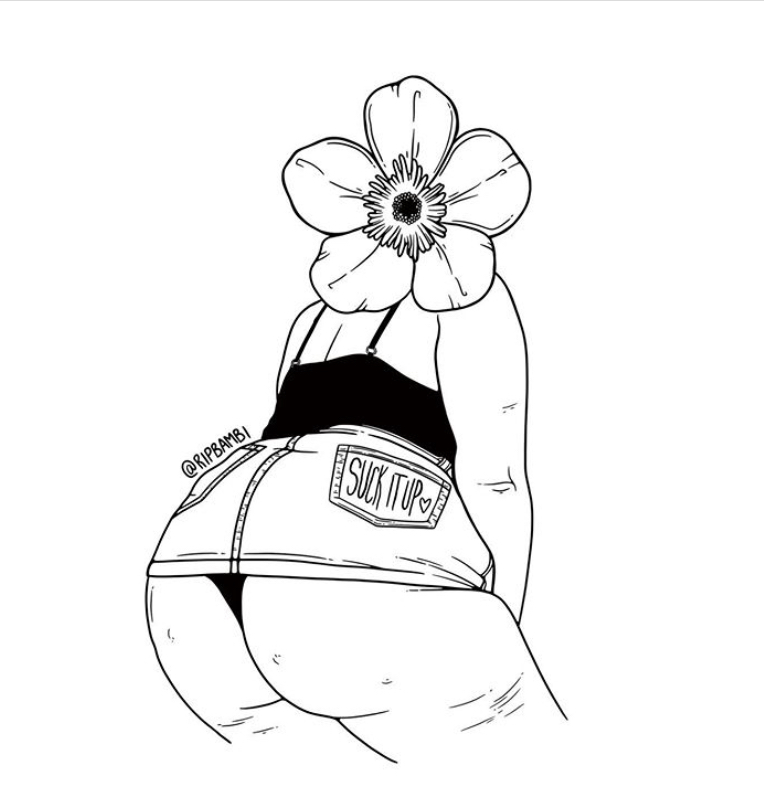 ILLUSTRATOR BLENDS FEMINISM WITH FLORALS IN NEW COLLECTION BY ‘RIP BAMBI’ {NSFW/EXCLUSIVE EDITORIAL}