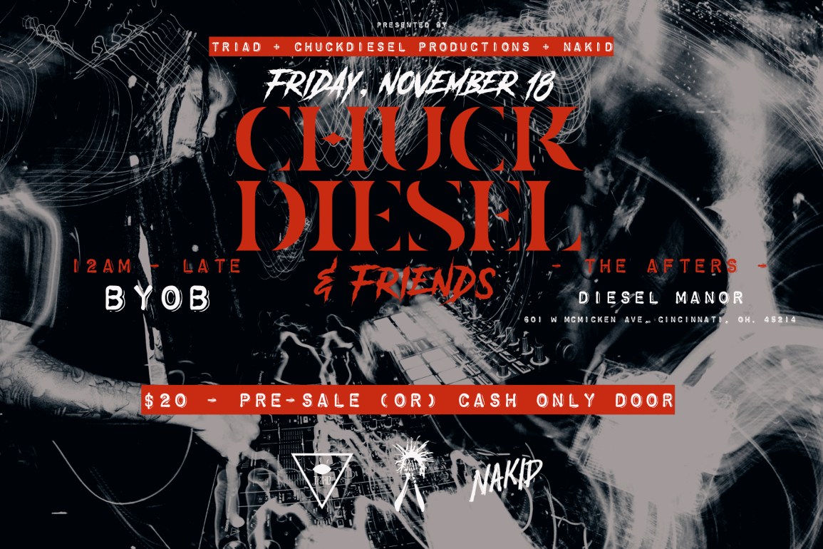 ‘THE AFTERS’ PARTY TONIGHT FOLLOWING MERSIV IN CINCINNATI PRESENTED BY TRIAD + NAKID + CHUCKDIESEL PRODUCTIONS